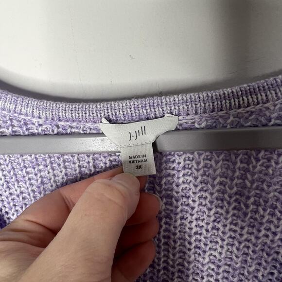 J‎ Jill Sweater Womens 3X Lavender V Neck Pullover 3/4 Sleeve Tunic Knit Marled - Picture 3 of 11